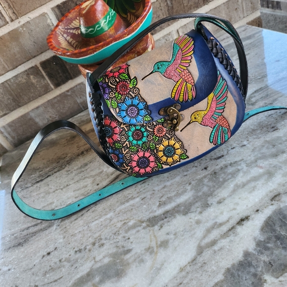 Hand Tooled Hummingbird Crossbody - Picture 10 of 16